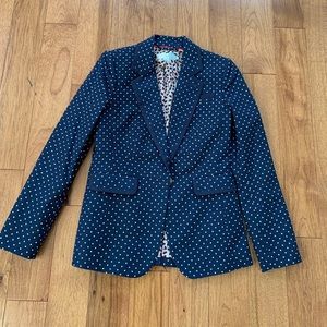 Boden Blue Polka Dot Jacket Blazer